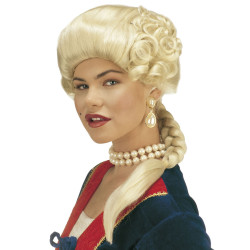 Historická paruka s copem blond